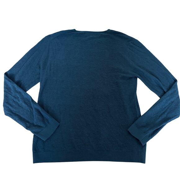 John Varvatos NWT Cotton Cashmere Sweater Cosmos Blue Med OldMoney DarkAcademia - Picture 2 of 10